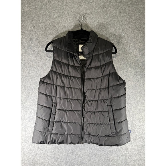 GAP ColdControl Puffer Vest Womens L Black Water Resistant Lightweight - Picture 1 of 8